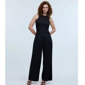 MADEWELL The Tall Harlow Wide-Leg Pant SIZE 6 TALL TRUE BLACK (Like New)